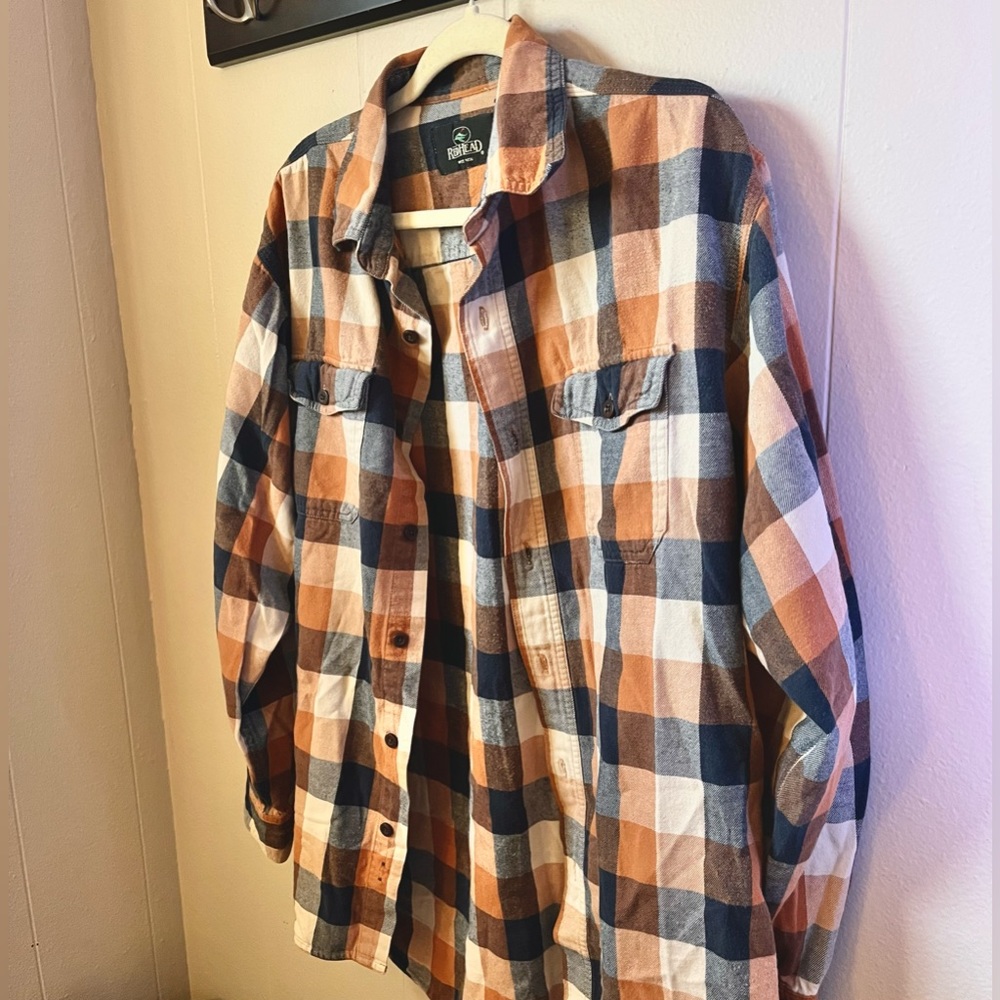 Orange & Navy Flannel